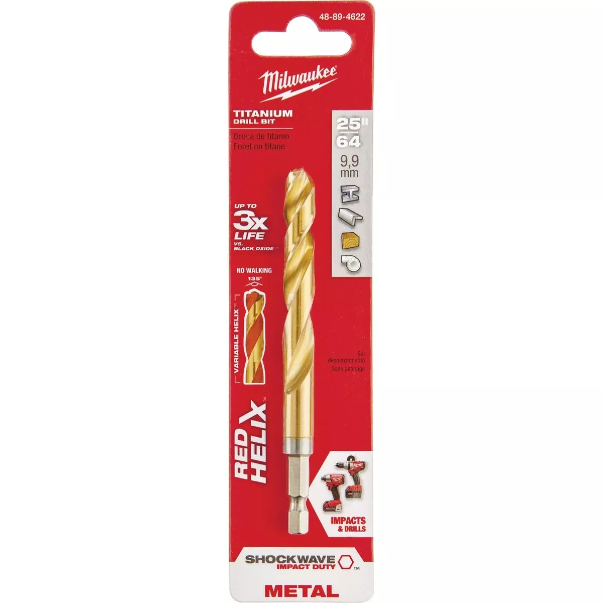Shockwave Impact Duty 25/64 In. Titanium Hex Shank Drill Bit