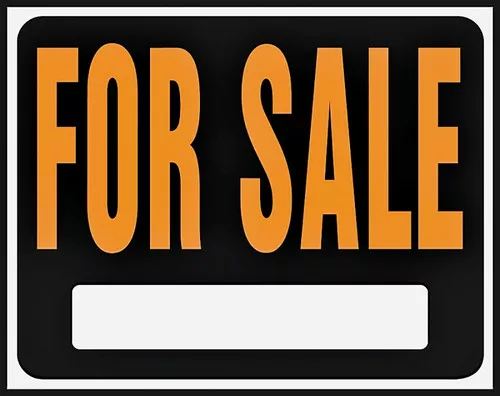 Sign- For Sale- 15" x 19"- Plastic