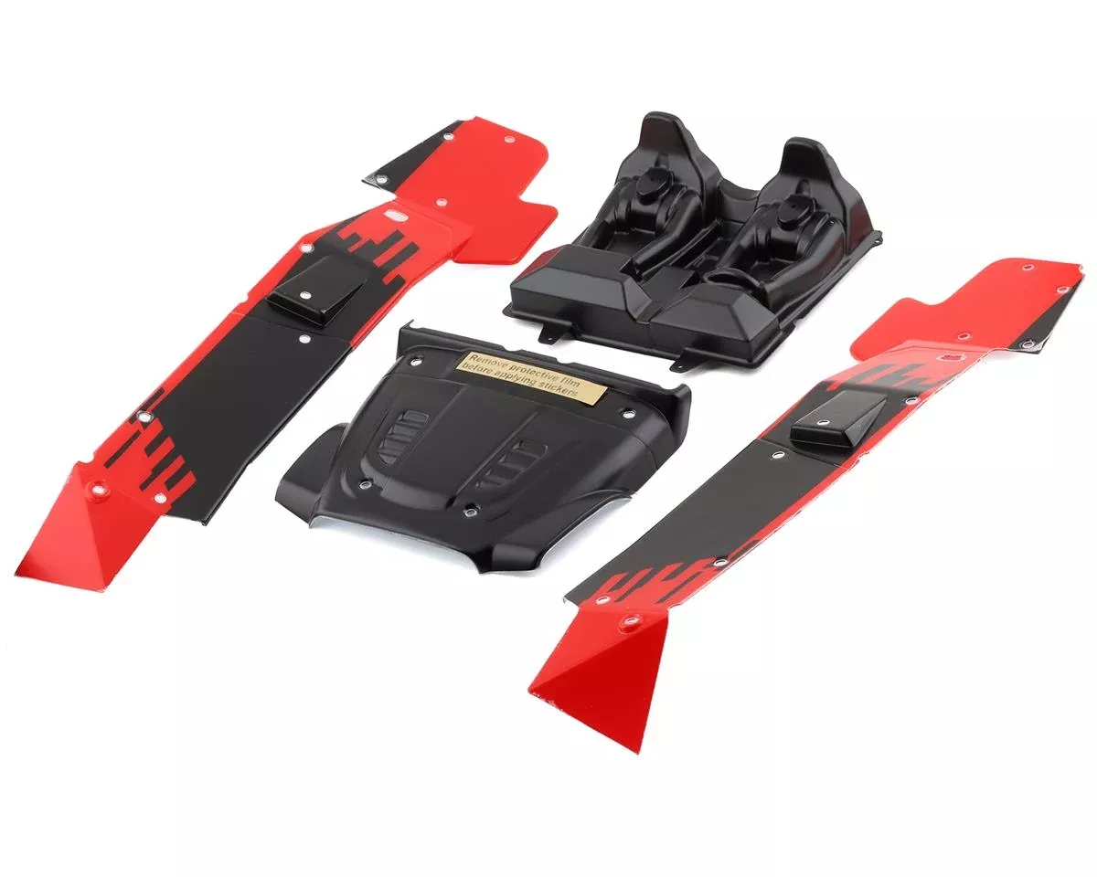 Silkscreened Red Painted Body Panels and Driver Insert for Hammer Rey (LOS230098)