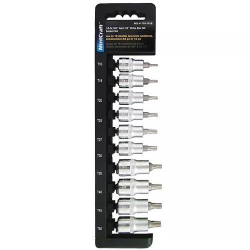 Socket Wrench Set- Torx Set- 3/8" & 1/2" Drive- 10 Piece