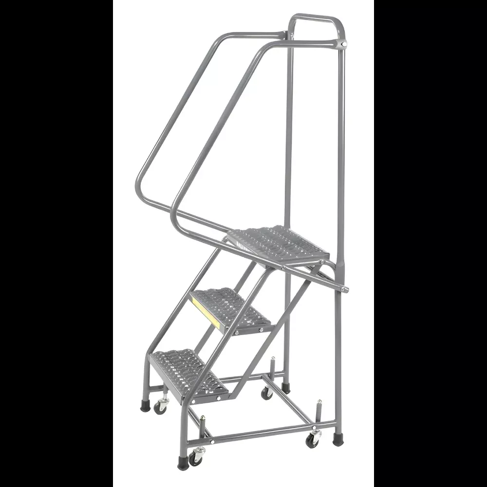 Spring Loaded Caster Ladder – 3 Step, Handrails – Ballymore