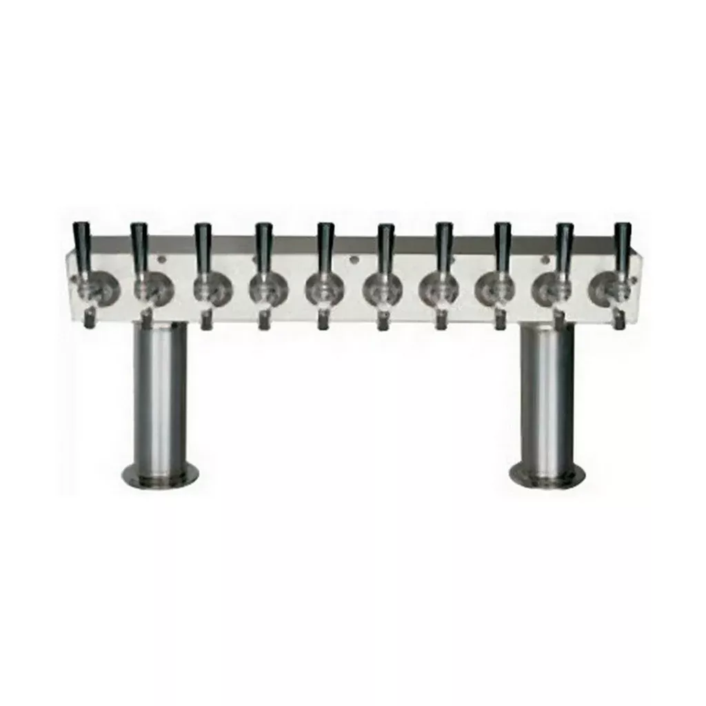 Stainless Steel 10-Faucet Pass-Through Tower with Chrome Faucets