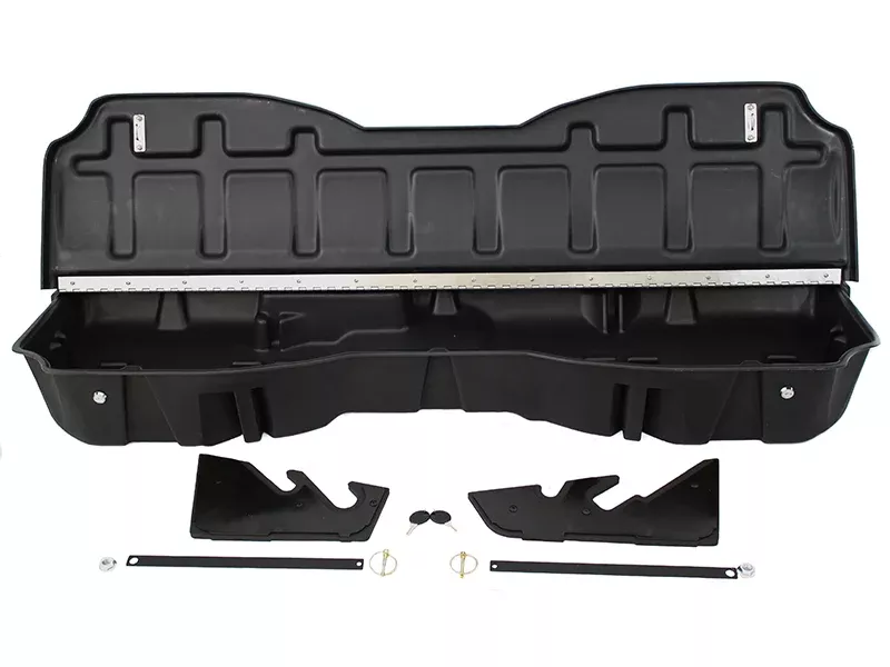 Storage/Gun Case for 2014-2018 Chevy/GM Lt Duty & 2015-2019 HD Crew - Black w/ Lockable Lid