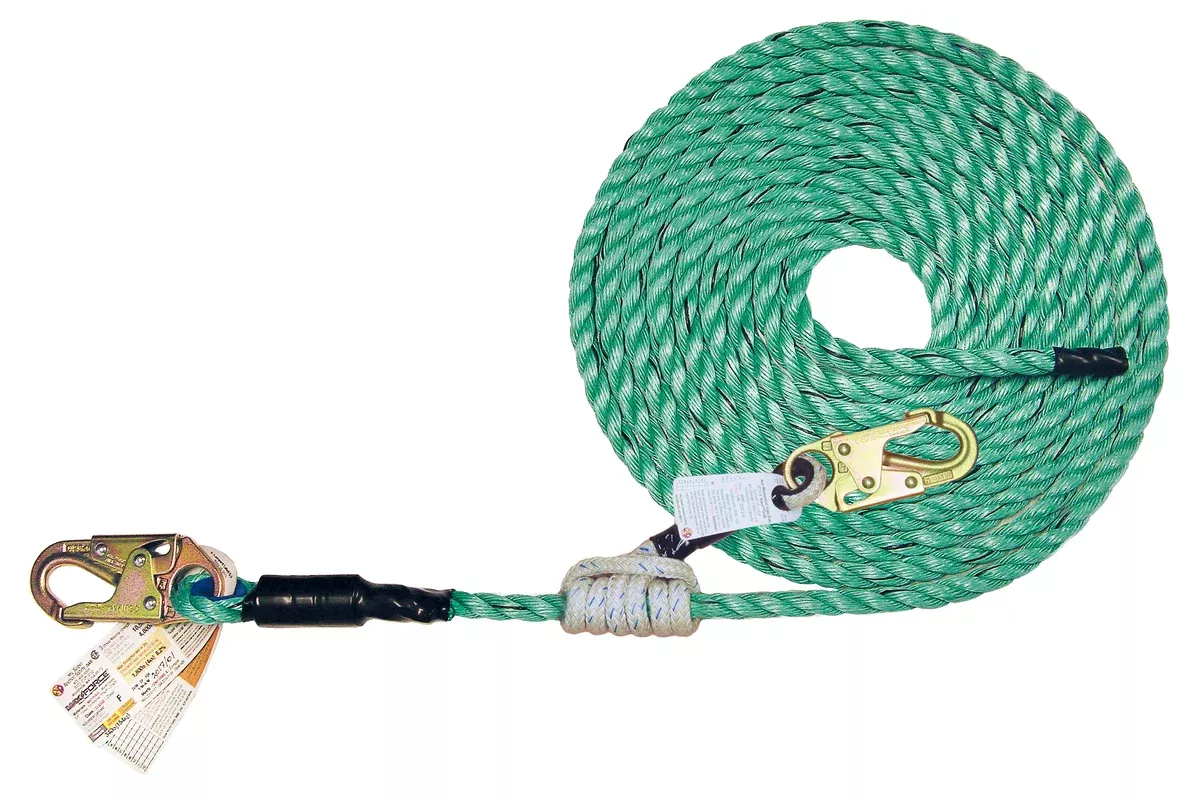 Super Anchor 25′ Maxima Lifeline with Snaphook and Value Grab Prussic Rope Grab 4085-25V