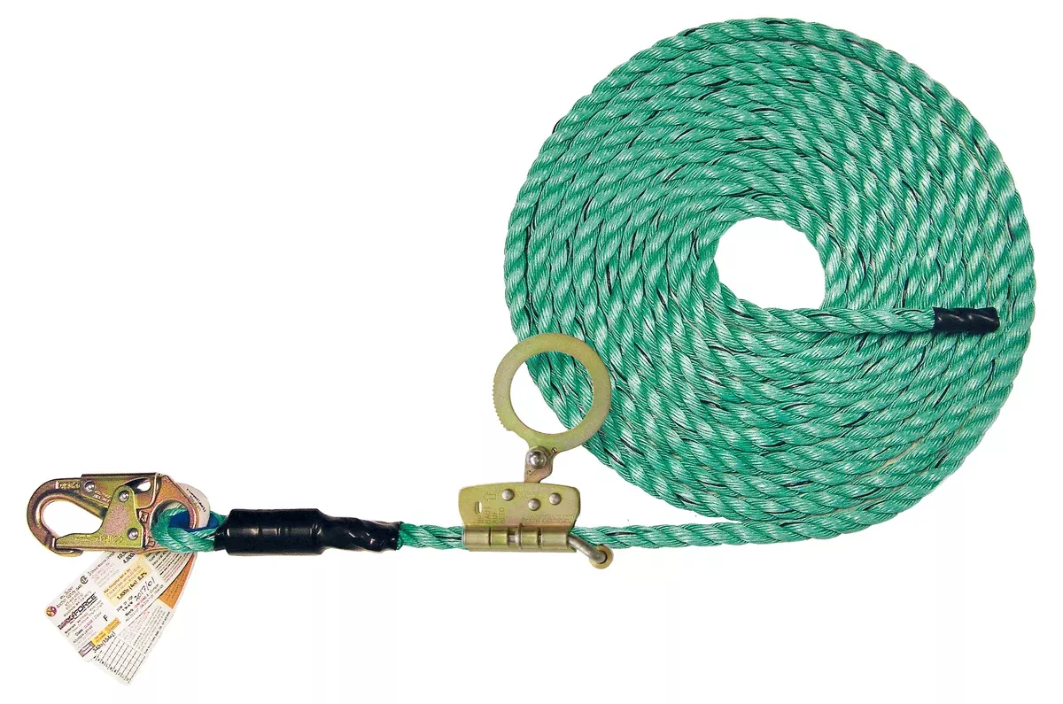 Super Anchor 50′ Maxima Lifeline with Snaphook and ADP Fall Arrestor 4084-50Z