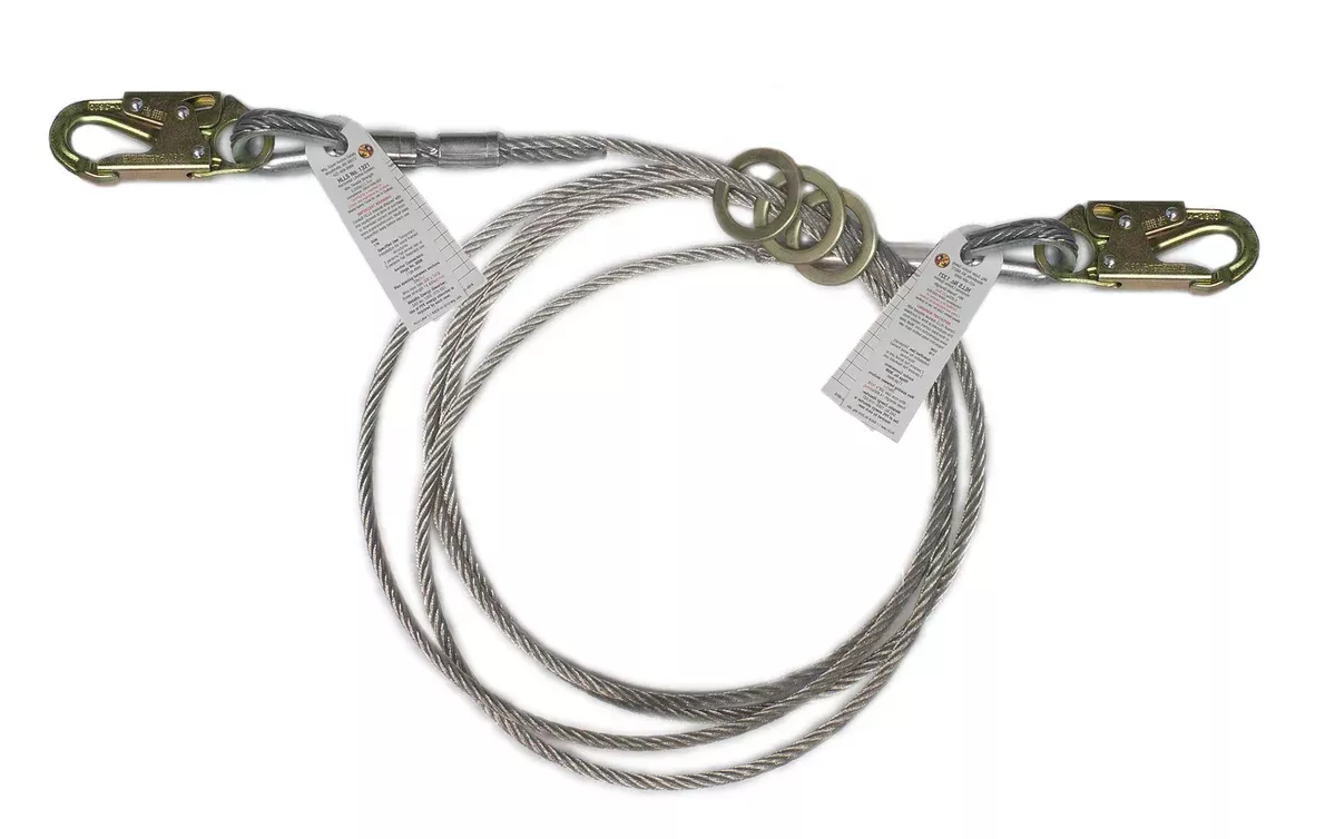 Super Anchor Safety Horizontal Lifeline 30-degree cable with Snaphooks – 1335