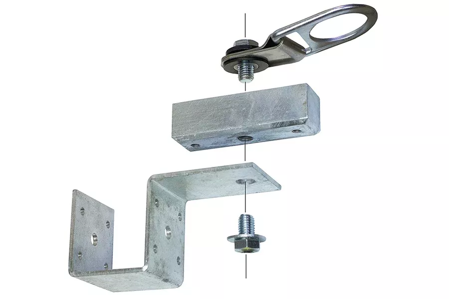 Super Anchor Swivel-D Anchor 2x Wood Purlin Kit for Pole Buildings & Structures with Metal Roofing – Permanent Install – 1302-PSK