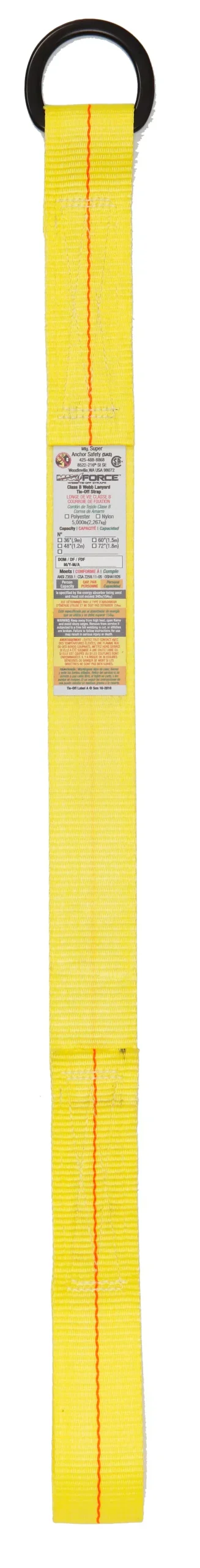 Super Anchor Value Tie Off Strap.60″ with D-Ring & Loop End. 6052-D