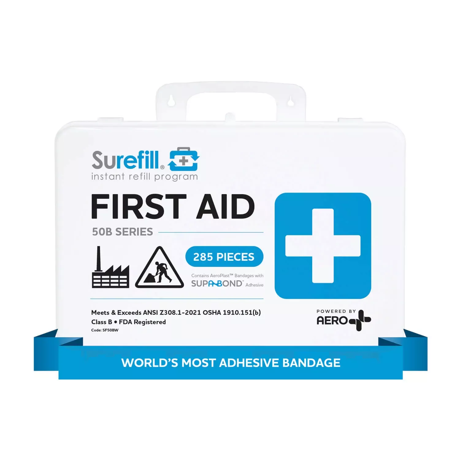 SUREFILL™ 50 ANSI 2021 B First Aid Kit – Weatherproof Plastic Case
