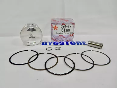 TAIDA 2V 172cc (61mm BORE) FORGED FLAT TOP PISTON & RINGS SET