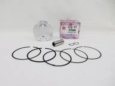 TAIDA FORGED DOME HIGH COMPRESSION PISTON & RINGS SET FOR GY6 65mm B-BLOCK