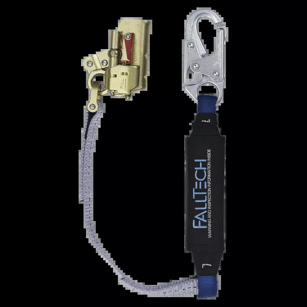 Trailing Rope Adjuster with Park Function and 3′ ViewPack Energy Absorbing Lanyard – 8355 – FallTech