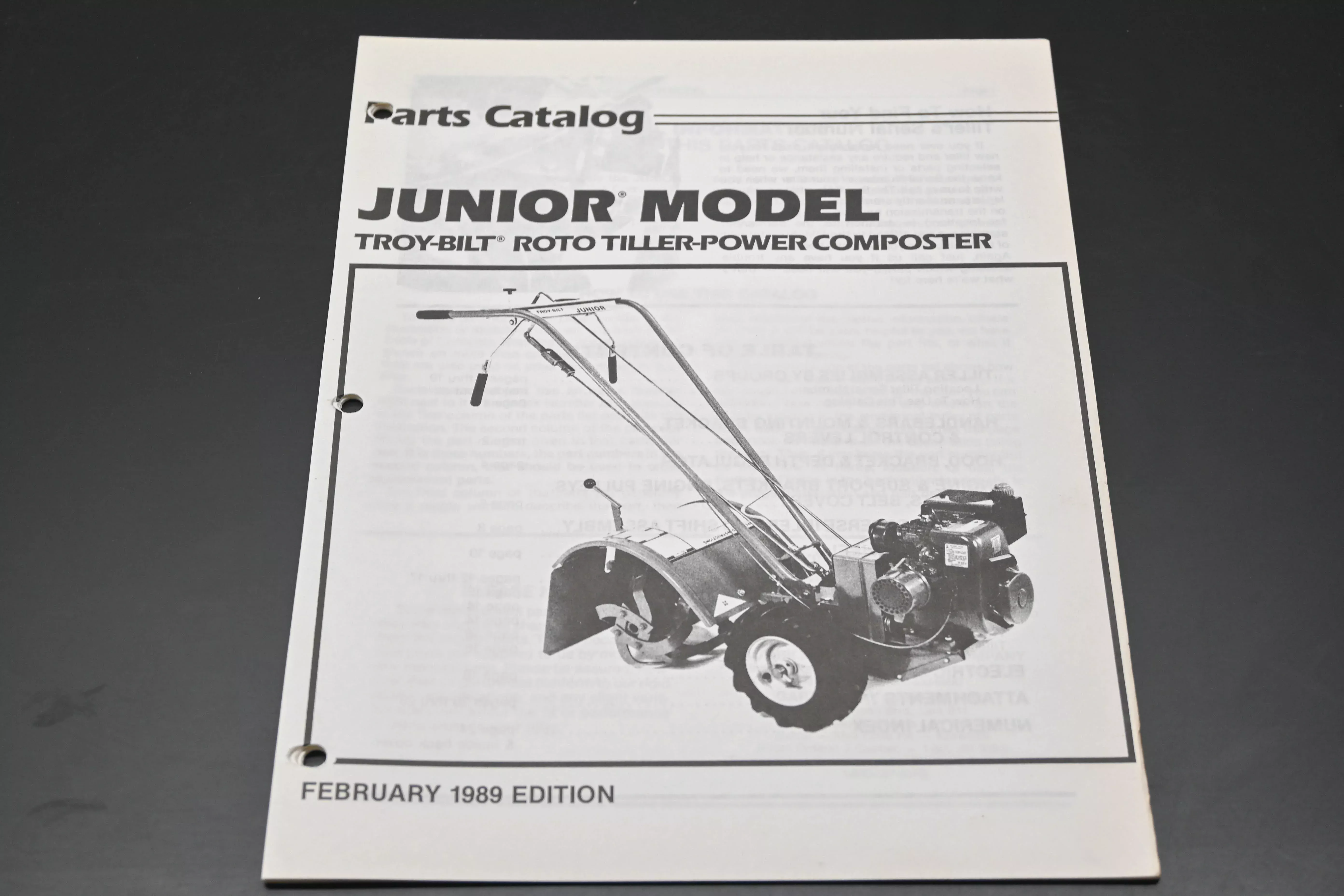 Troy Bilt CT820289 89 Junior Roto Tiller Parts Catalog
