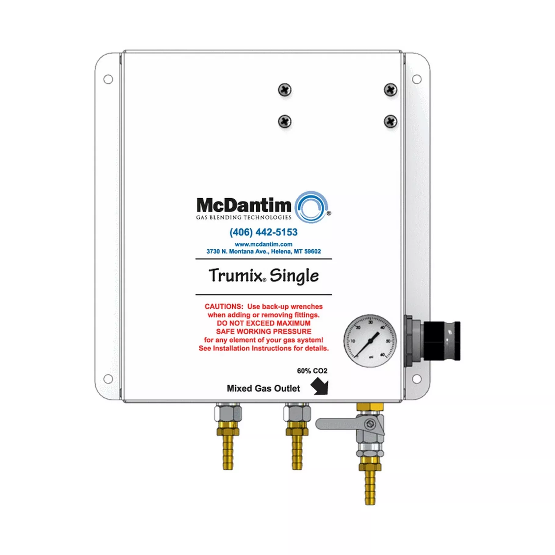 Trumix Gas Blender – Single Blend at 60% CO2 by Mcdantim