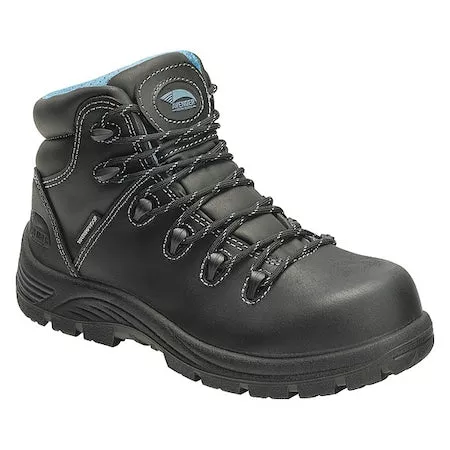Women's 6-Inch Work Boot, Composite Toe, Leather Upper, Polyurethane Outsole, Lace Up, Black, 7 W