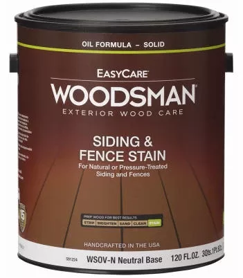 Woodsman House & Trim Stain, Oil Base, Solid-color, Neutral Base, 1 Gallon