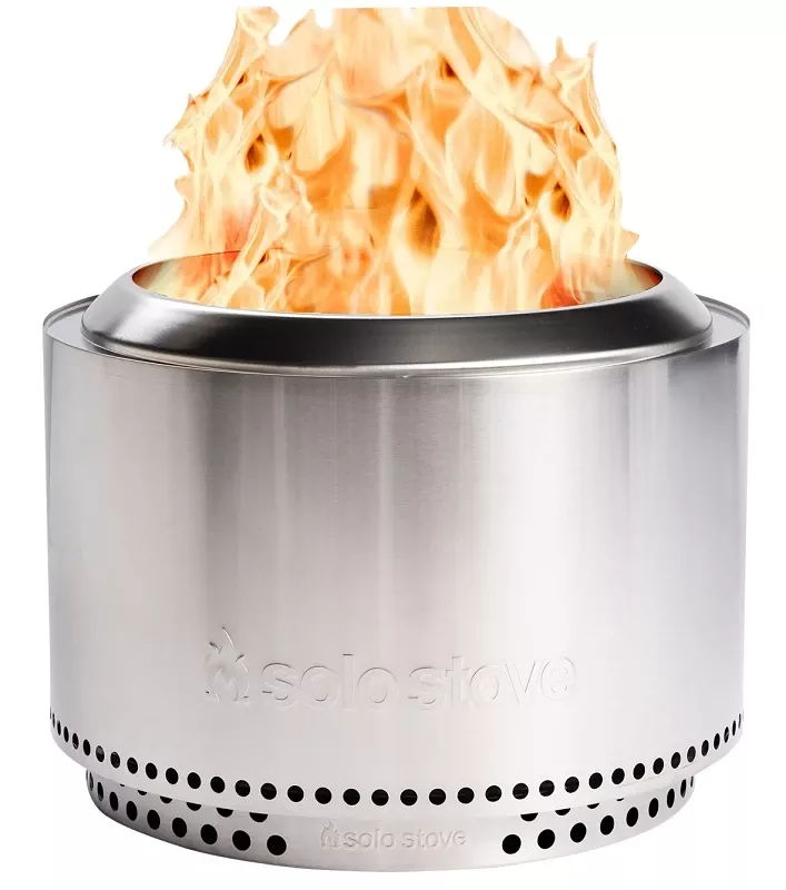 Yukon + Stand 2.0 Smokeless Fire Pit, Stainless Steel, 27 In.