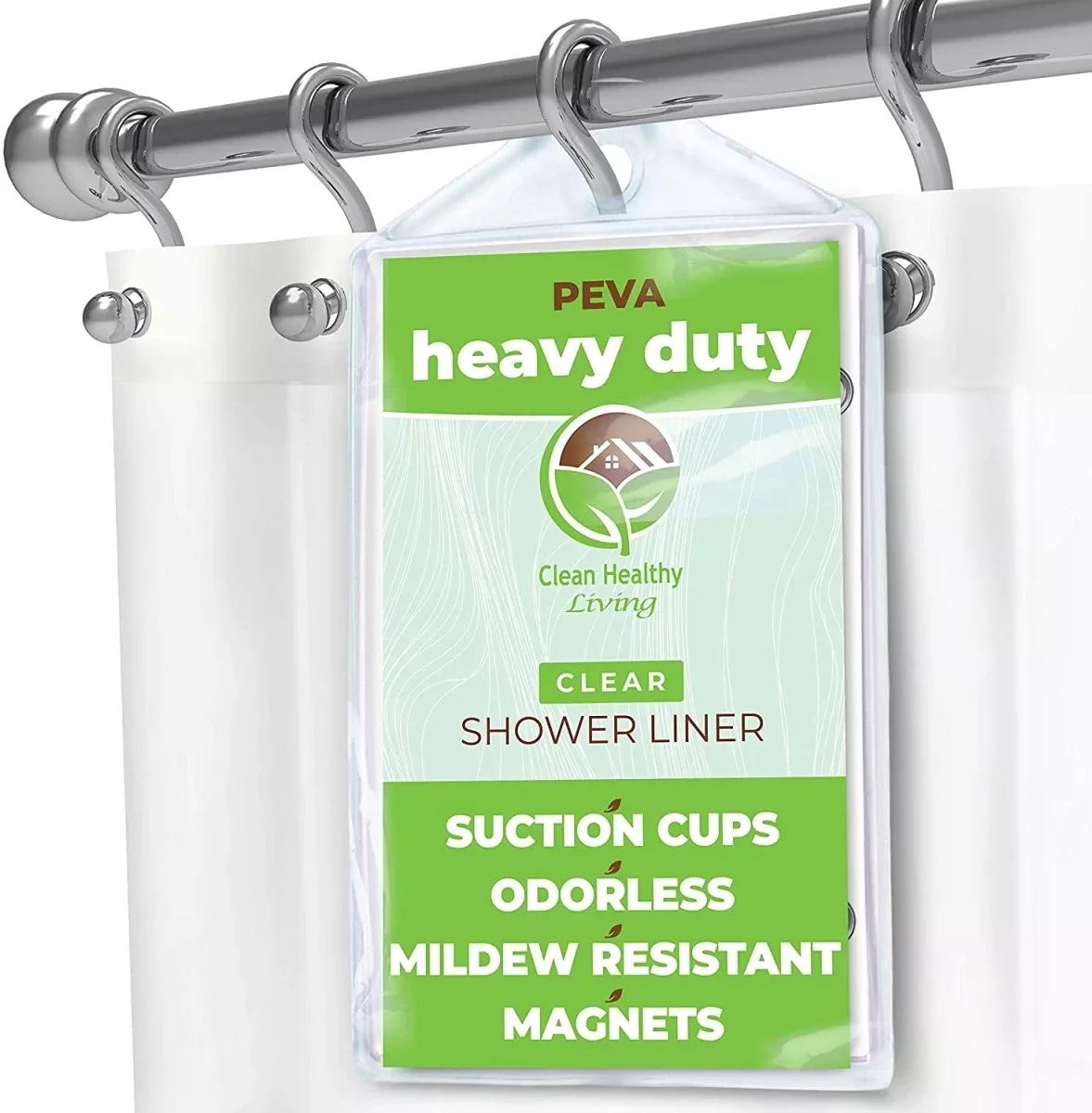Zenna Home 72 In. H X 70 In. W Clear Solid Shower Curtain Liner Peva