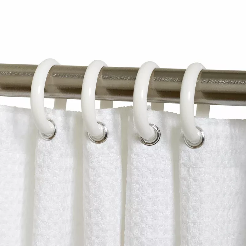 Zenna Home White Plastic Shower Curtain Rings 12 Pk