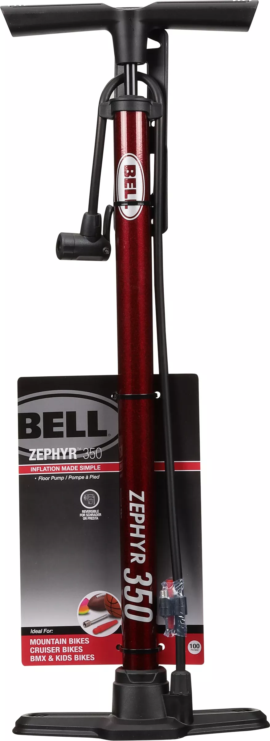 Zephyr 350 Bike Tire Inflator Floor Pump